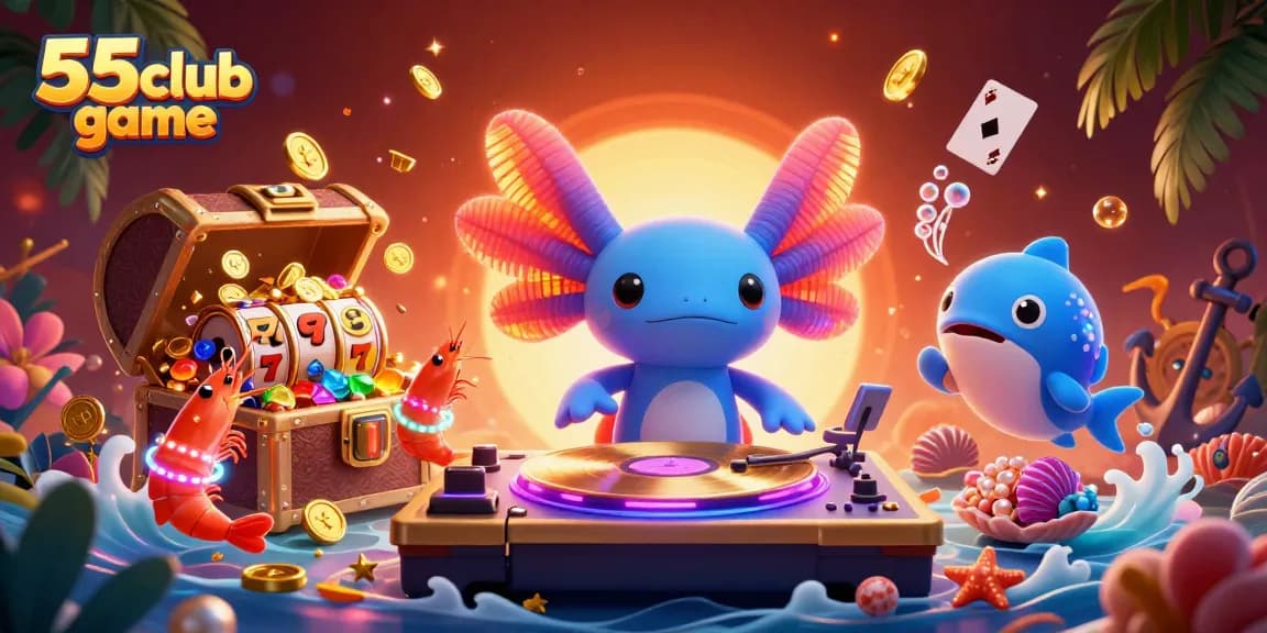 Experience the excitement of the 55 club game with vibrant characters and treasures!