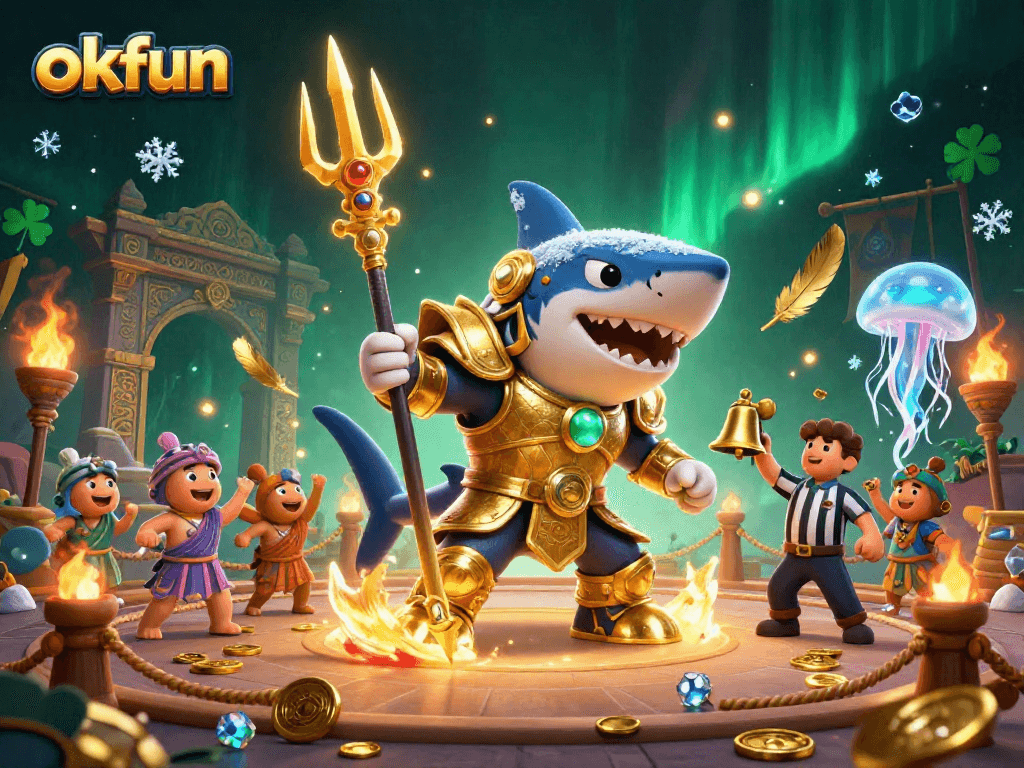 Engage with okfun's exciting underwater casino adventures featuring a golden tiger shark and more.