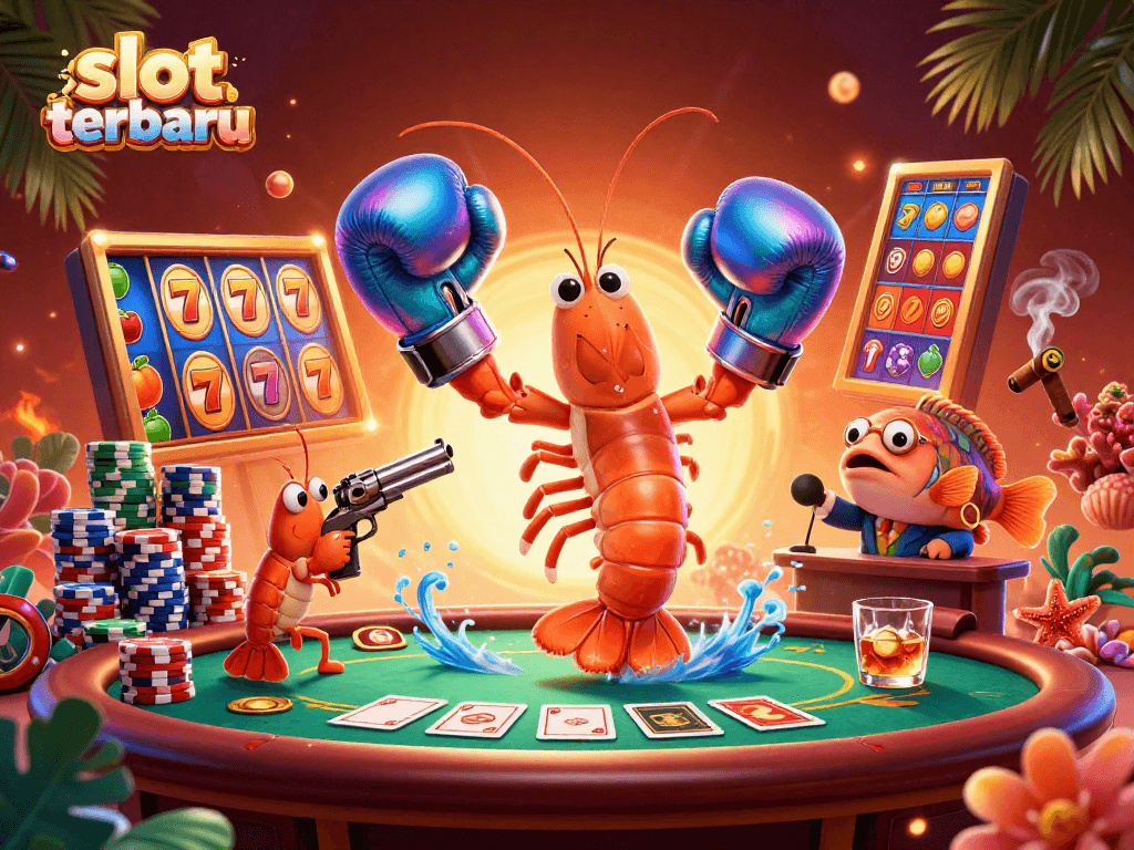 Spin the reels at slot terbaru with vibrant characters in a dynamic casino scene.
