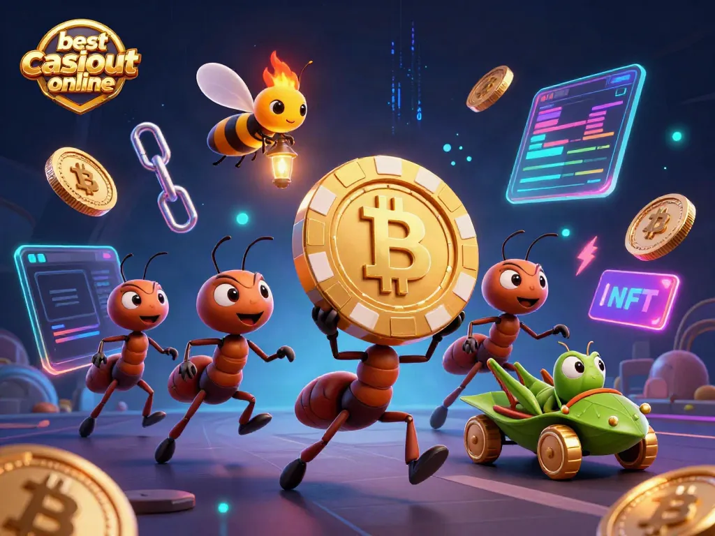 Experience excitement at the best payout casinos online with a heist team carrying a giant poker chip.