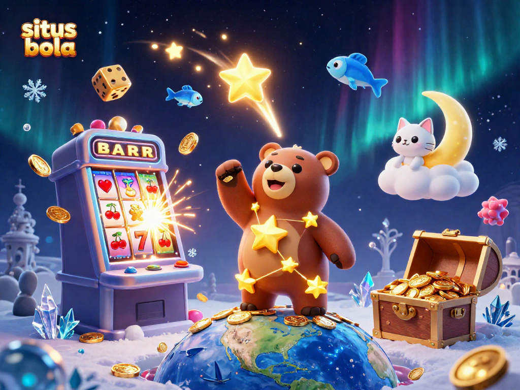 Experience an exciting situs bola world with jackpot action, slots, and vibrant casino game elements.