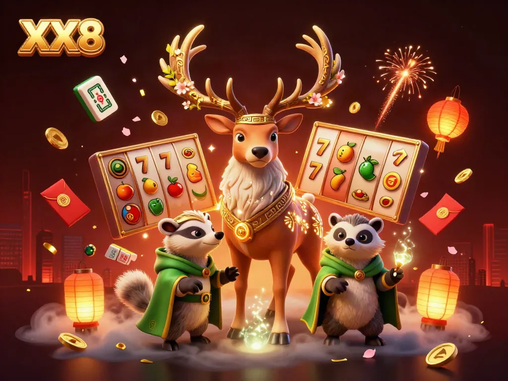 Engaging XX8 themed casino illustration showcasing vibrant characters and dynamic gaming elements.